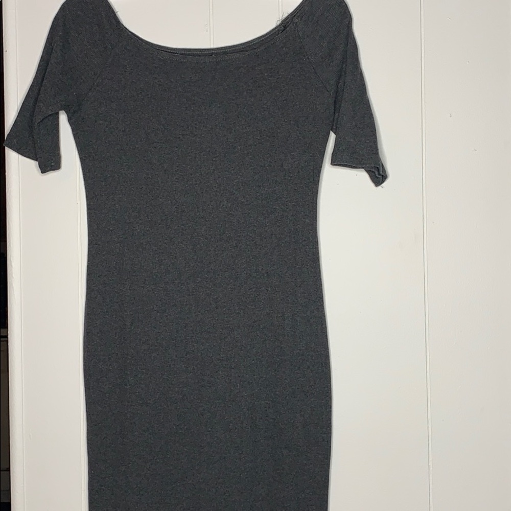 Off the shoulders grey dress